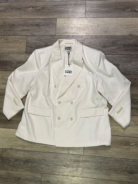 Double-Breasted Ivory Blazer by KBB By Kahlana.
